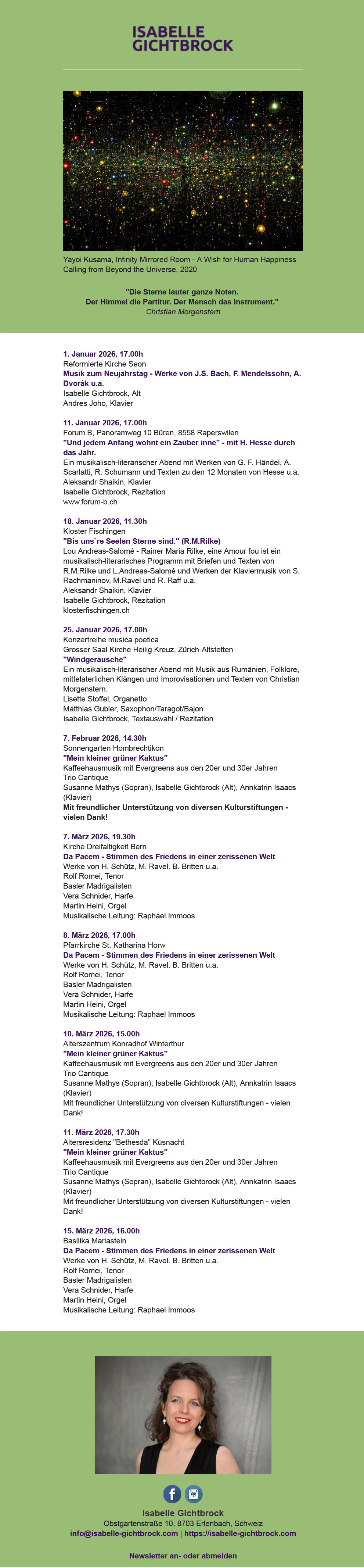 Kulturnewsletter Januar 2026 Isabelle Gichtbrock
